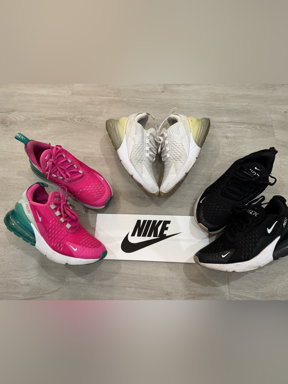 Nike Air Max 270 Bundle - 3 Pairs - White/Black/Pink Low-Top Sneakers